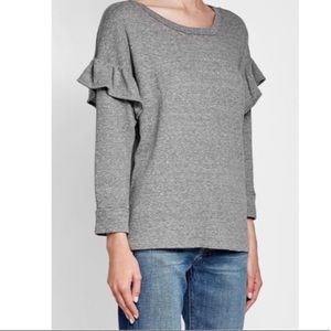 Current Elliot Grey Ruffle Sweater